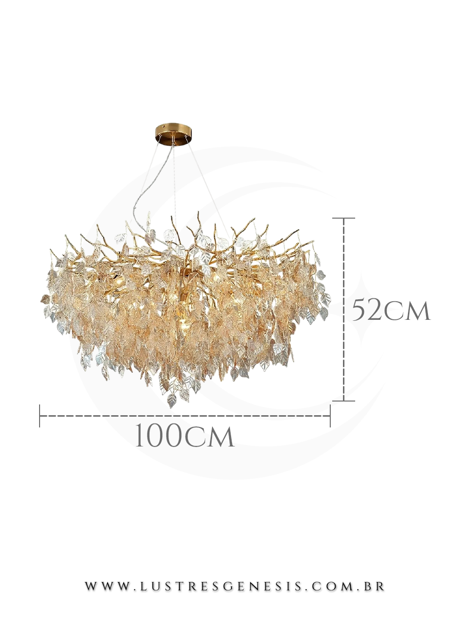Lustre Pendente Decorativo Cristal Folhas Dourado Design Artistico para Sala Estar Jantar Hall Escadas Pe Direito Duplo